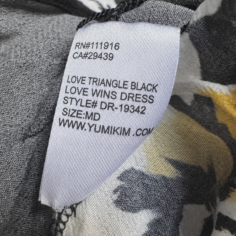 NWT Size MED. ✨ Yumi Kim “Love Wins” Wrap Dress in Love Triangle Black ✨ - Picture 9 of 11